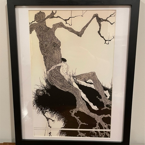 Fantazius Mallare Illustration 12x15 Wallace Smith Goth Humanoid Tree Wall Art - Picture 2 of 3